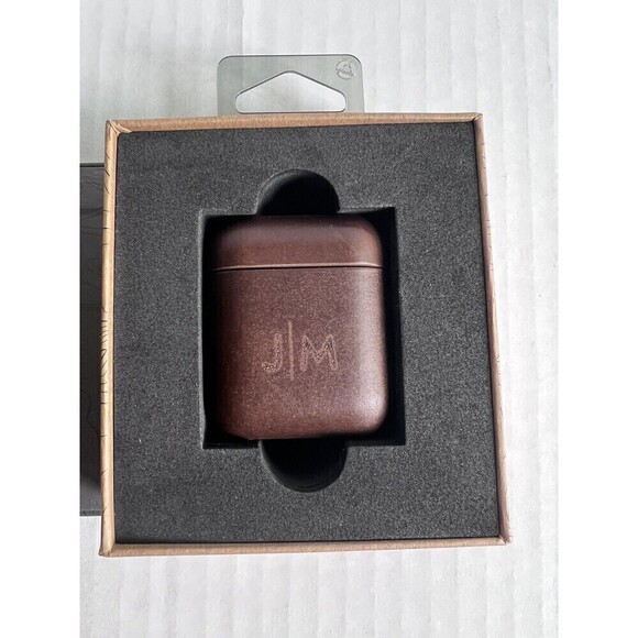Nomad Apple Airpods Case - Dark Brown Leather NIB Monogrammed JM - Picture 4 of 5